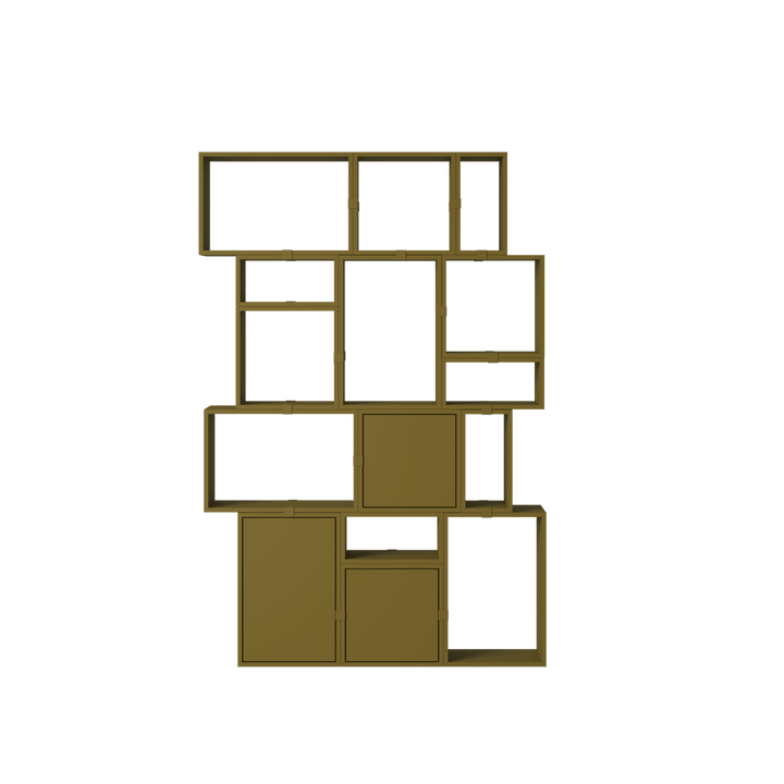 Stacked Storage System - Bookcase - Con 2 - Muuto Shelving - Brown Green - HORNE