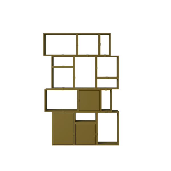 Stacked Storage System - Bookcase - Con 2 - Muuto Shelving - Brown Green - HORNE