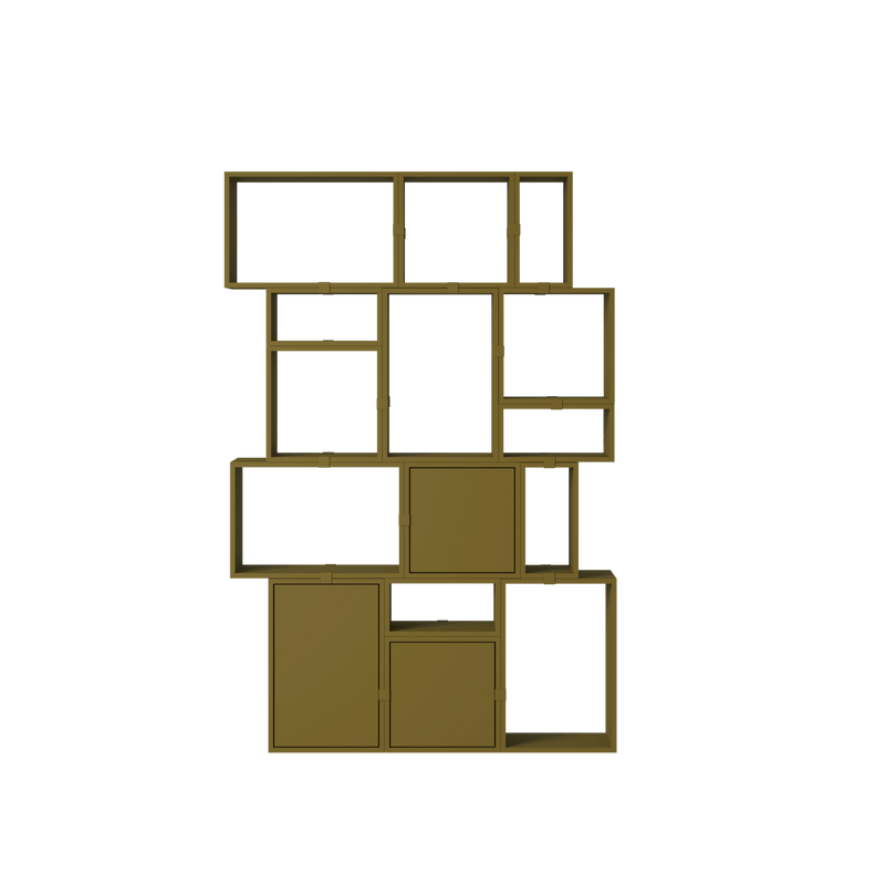 Stacked Storage System - Bookcase - Con 2 - Muuto Shelving - Brown Green - HORNE