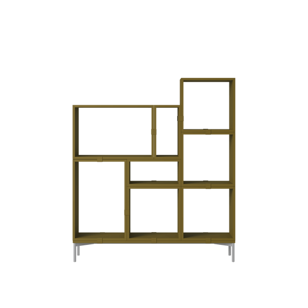 Stacked Storage System - Bookcase - Con 5 - Muuto Shelving - Brown Green - HORNE