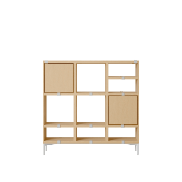 Stacked Storage System - Hallway Storage - Con 3 - Muuto Shelving - Oak - HORNE