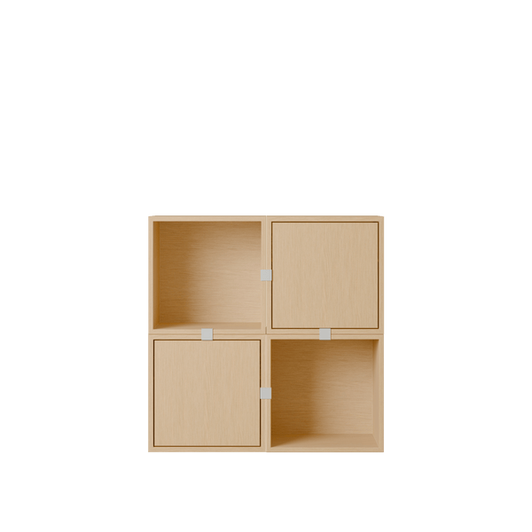 Stacked Storage System - Hallway Storage - Con 4 - Muuto Shelving - Oak - HORNE