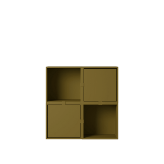Stacked Storage System - Hallway Storage - Con 4 - Muuto Shelving - Brown Green - HORNE