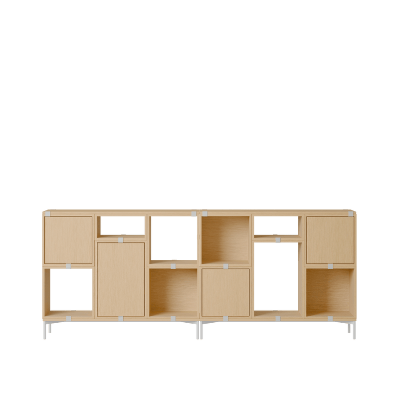 Stacked Storage System - Office Storage - Con 3 - Muuto Shelving - Brown Green - HORNE