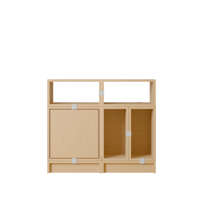 Stacked Storage System - Office Storage - Con 5 - Muuto Shelving - Brown Green - HORNE