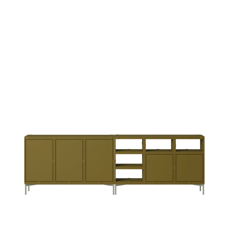 Stacked Storage System - Sideboard - Con 2 - Muuto Sideboards + Cabinets - Brown Green - HORNE