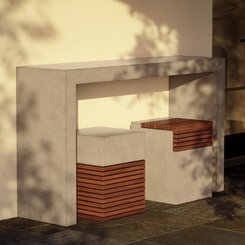 Stecca Cascata Stool - Urbia Stools + Benches + Ottomans - Dark Grey Natural - HORNE