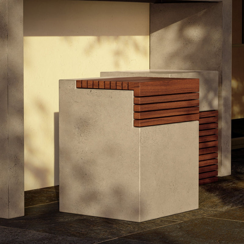 Stecca Cascata Stool - Urbia Stools + Benches + Ottomans - Dark Grey Natural - HORNE