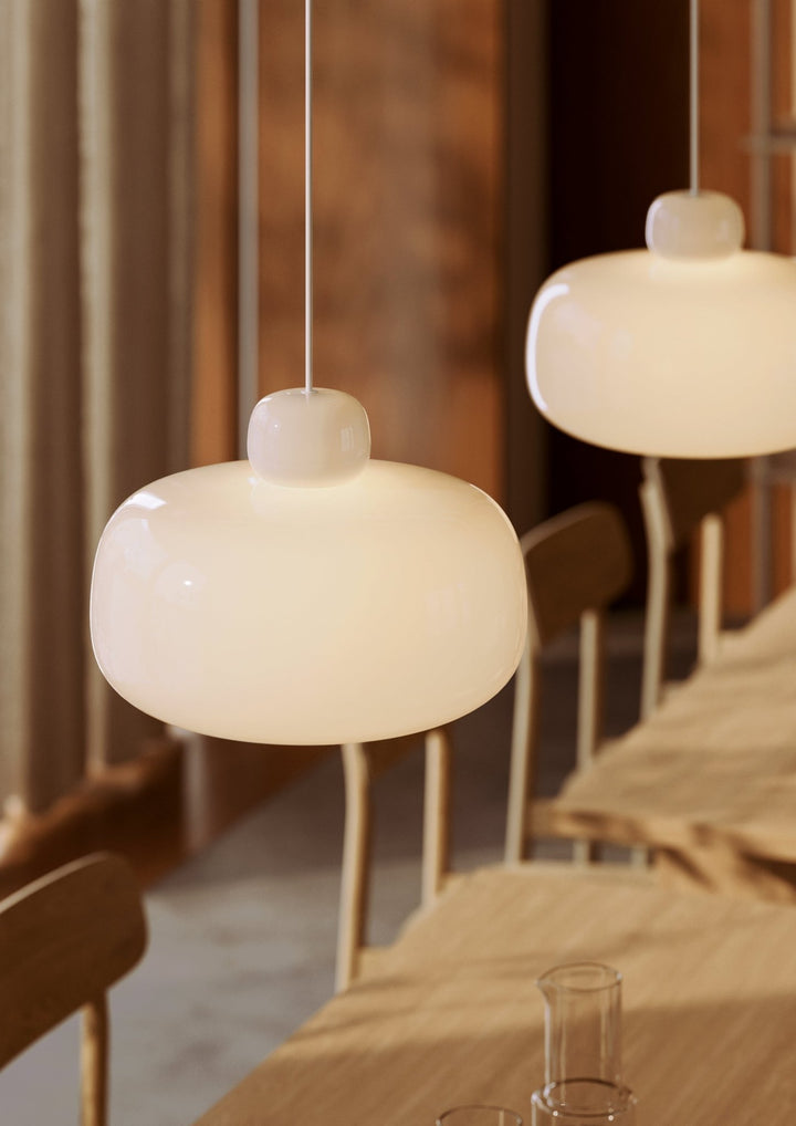 Large glass Stone Pendant in a contemporary room