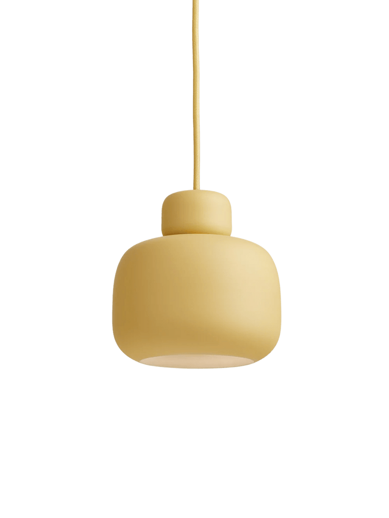 Stone Pendant - Small/Large - Woud Pendants - Small - Mustard yellow - HORNE