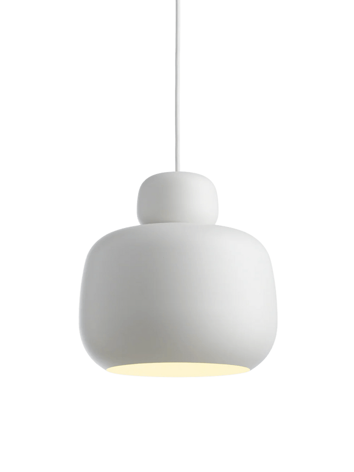 Stone Pendant - Small/Large - Woud Pendants - Large - White - HORNE