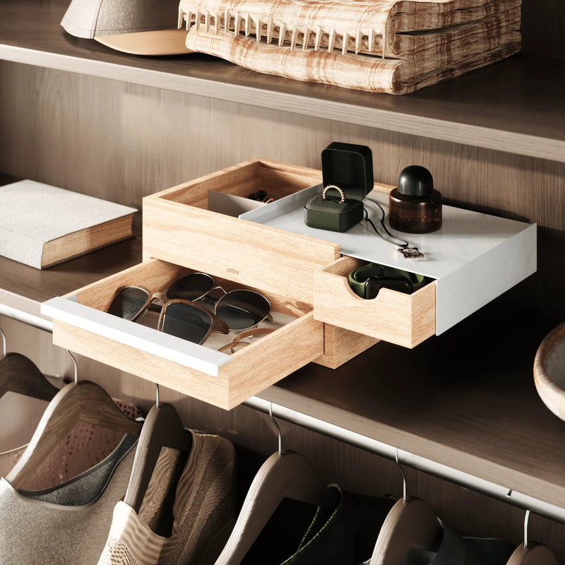 Stowit Storage Box - Umbra Storage + Organization - Black-Walnut - HORNE