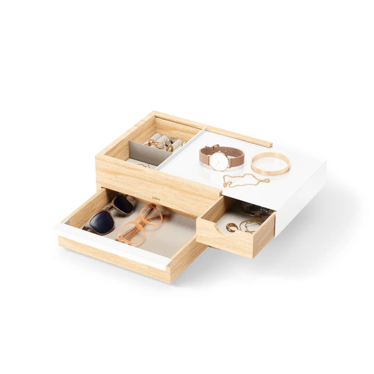 Stowit Storage Box - Umbra Storage + Organization - White-Natural - HORNE