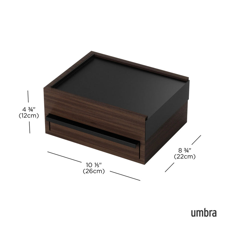 Stowit Storage Box - Umbra Storage + Organization - Black-Walnut - HORNE