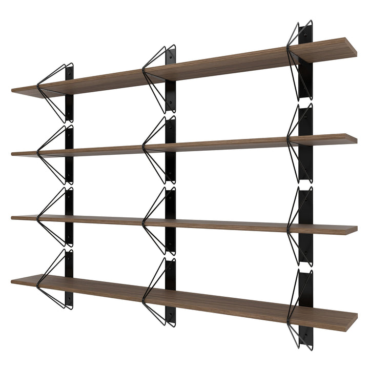 Strut Shelving System - Souda Shelving - 84" - Walnut - 4 Shelves - HORNE