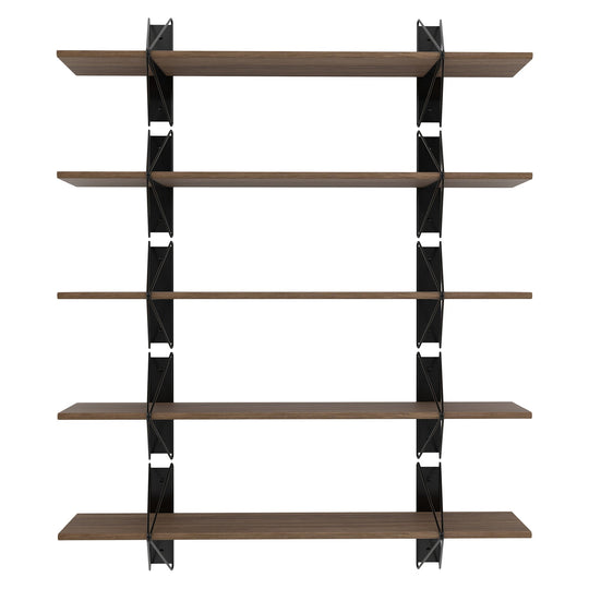 Strut Shelving System - Souda Shelving - 52" - Walnut - 5 Shelves - HORNE