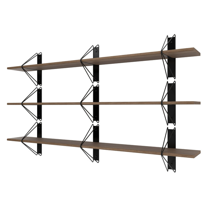 Strut Shelving System - Souda Shelving - 84" - Walnut - 3 Shelves - HORNE