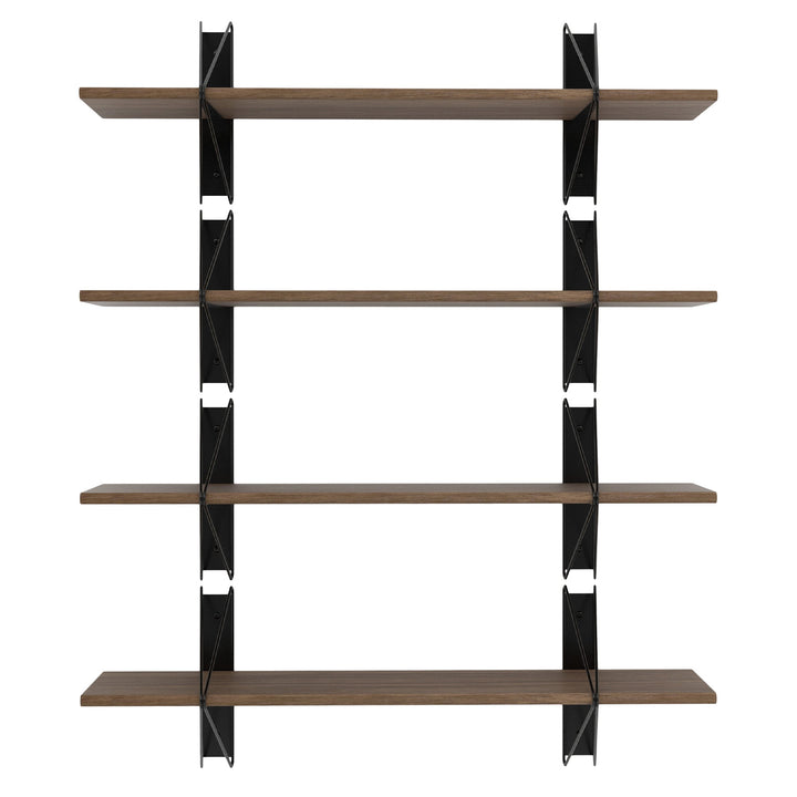 Strut Shelving System - Souda Shelving - 52" - Walnut - 4 Shelves - HORNE