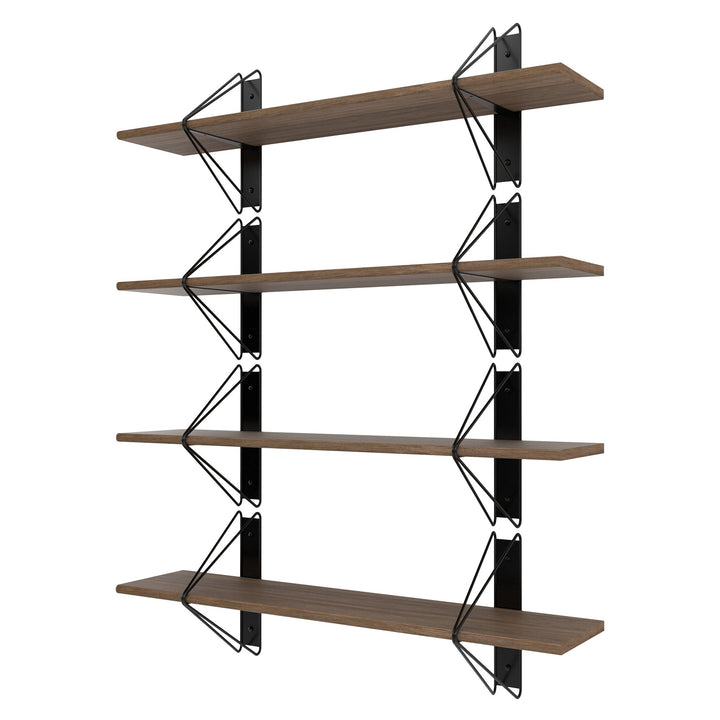 Strut Shelving System - Souda Shelving - 52" - Walnut - 4 Shelves - HORNE
