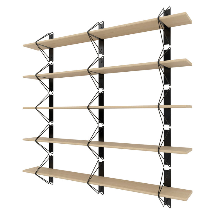 Strut Shelving System - Souda Shelving - 84" - Natural Maple - 5 Shelves - HORNE