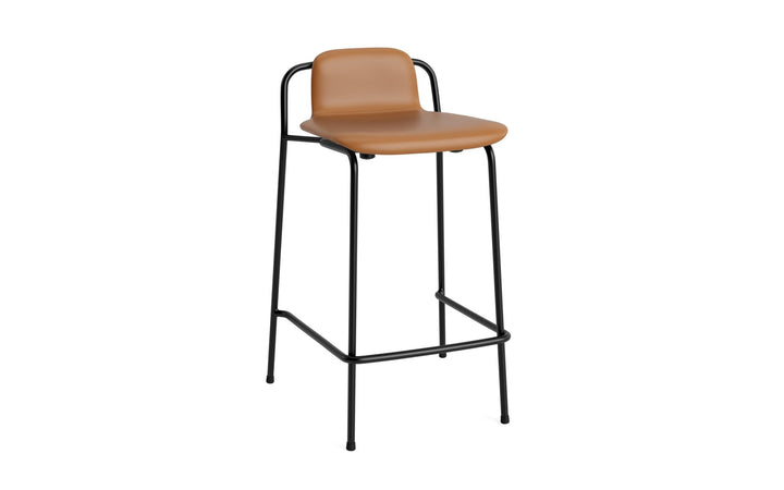 Studio Barstool 65 cm Full Upholstery - Normann Copenhagen Barstools - Ultra Leather - 41574 Brandy - HORNE