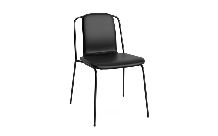 Studio Chair Full Upholstery - Normann Copenhagen Dining Chairs - Ultra Leather - 41599 Black - HORNE