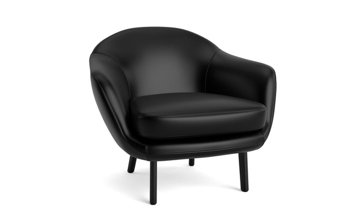 Sum Lounge Armchair Aluminum - Normann Copenhagen Lounge Chairs - Black Aluminum Frame - Ultra Leather - 41599 Black - HORNE