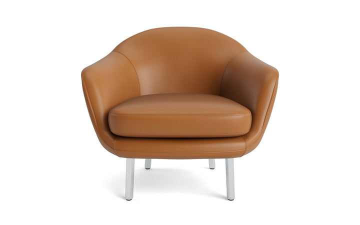 Sum Lounge Armchair Aluminum - Normann Copenhagen Lounge Chairs - Black Aluminum Frame - Ultra Leather - 41574 Brandy - HORNE