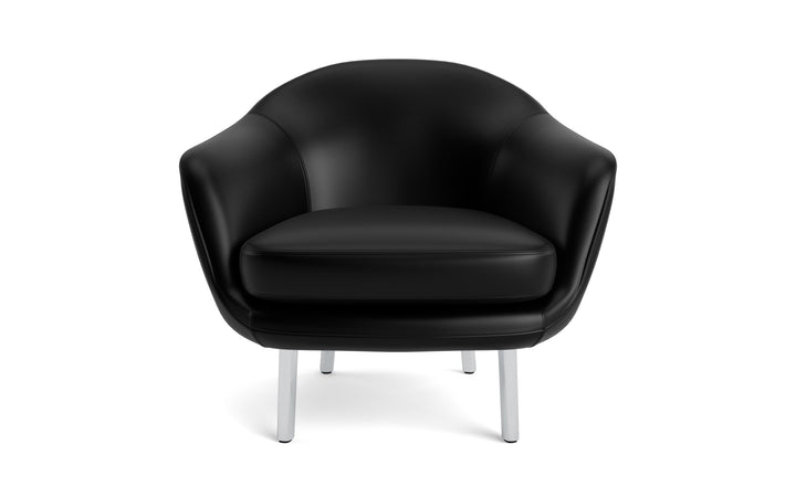 Sum Lounge Armchair Aluminum - Normann Copenhagen Lounge Chairs - Black Aluminum Frame - Ultra Leather - 41599 Black - HORNE