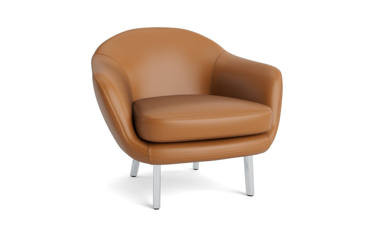 Sum Lounge Armchair Aluminum - Normann Copenhagen Lounge Chairs - Aluminum Frame - Ultra Leather - 41574 Brandy - HORNE