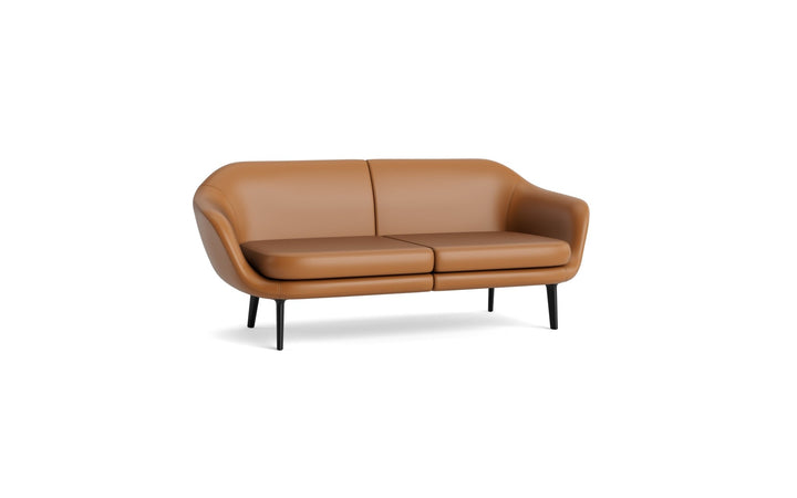 Sum Modular Sofa 2-Seater Aluminum - Normann Copenhagen Modular Sofas - Sum Modular Sofa 2-Seater Black Alu - Ultra Leather - 41574 Brandy - HORNE