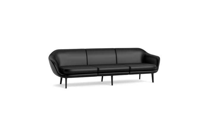 Sum Modular Sofa 3-Seater Aluminum - Normann Copenhagen Modular Sofas - Sum Modular Sofa 3-Seater Black Alu - Ultra Leather - 41599 Black - HORNE
