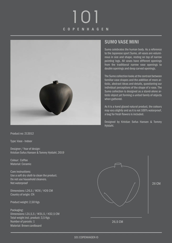 Sumo Vase - 101 Copenhagen Vases - Petit - Coffee - HORNE