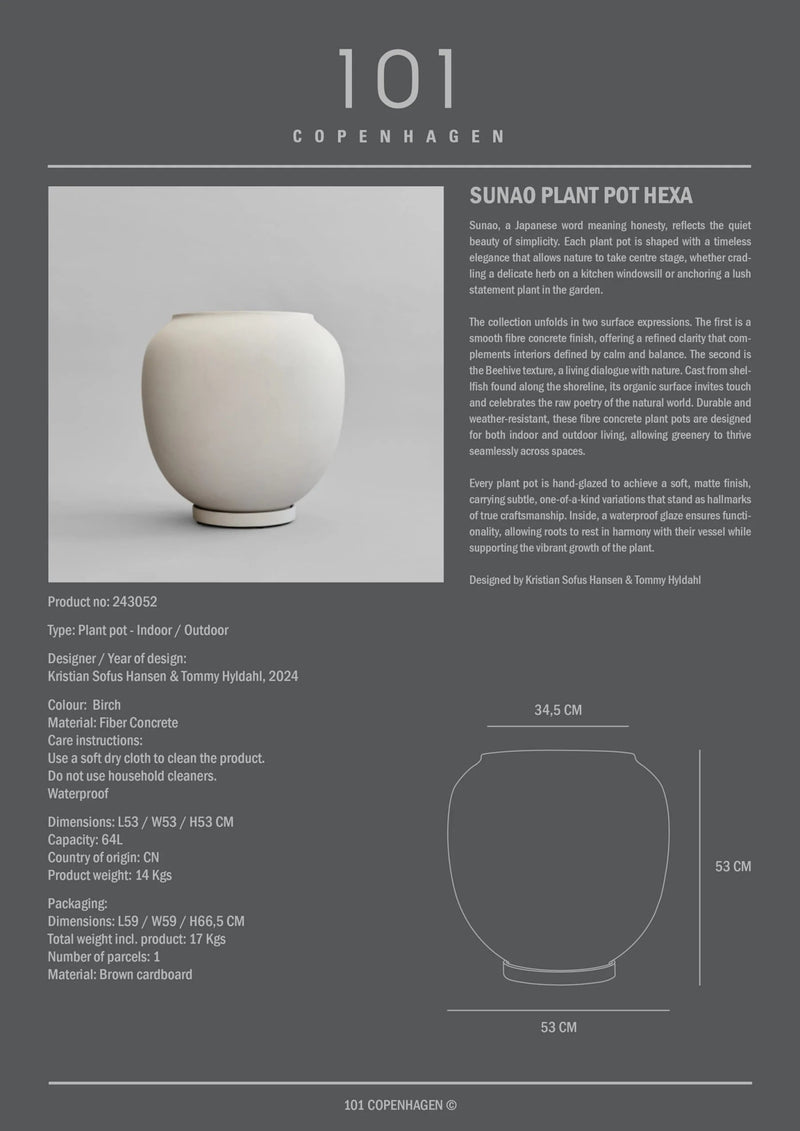 Sunao Plant Pot - 101 Copenhagen Vases - Birch - HORNE