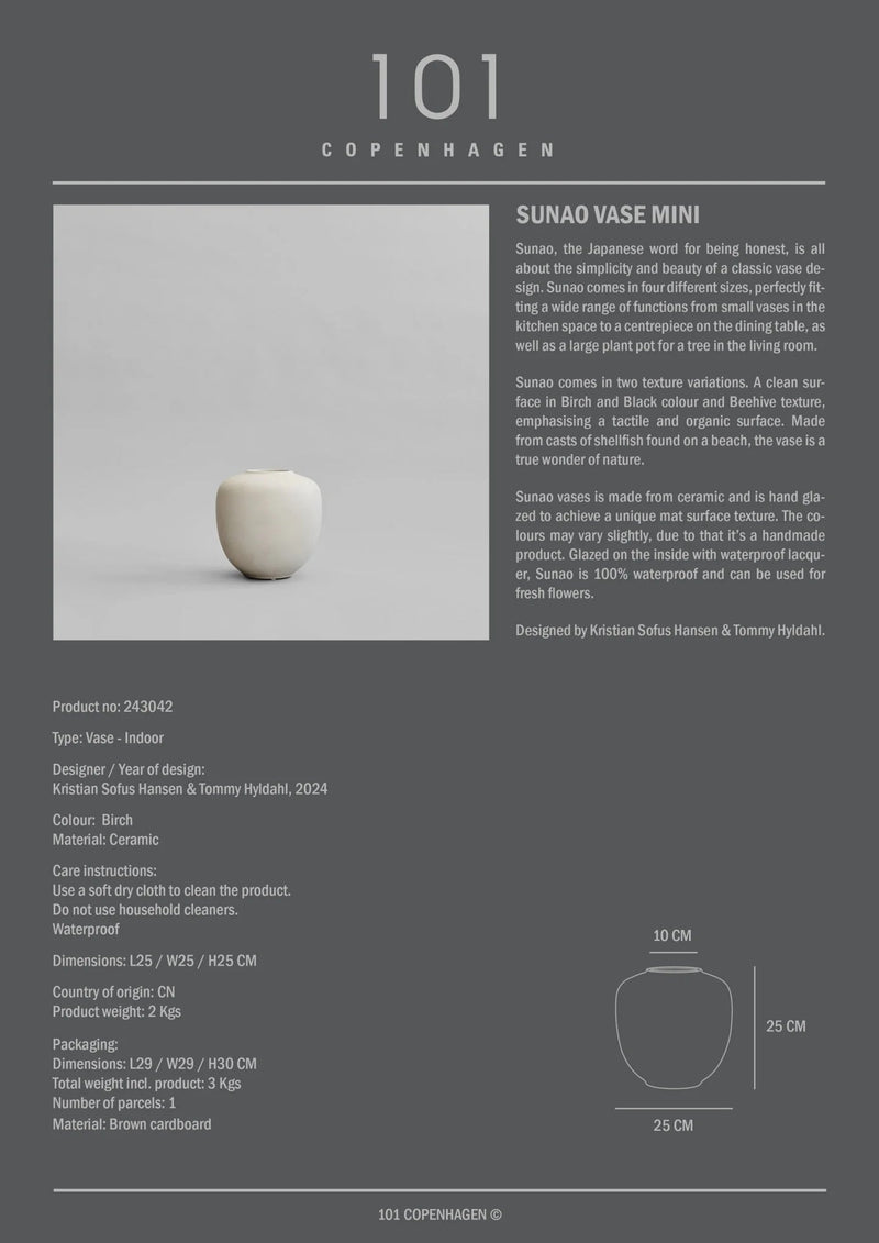 Sunao Vase - 101 Copenhagen Vases - Big - Birch - HORNE