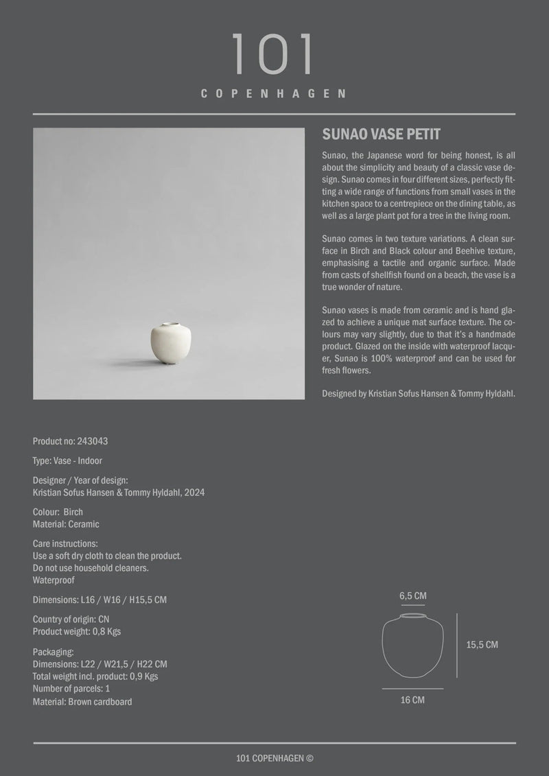 Sunao Vase - 101 Copenhagen Vases - Big - Birch - HORNE