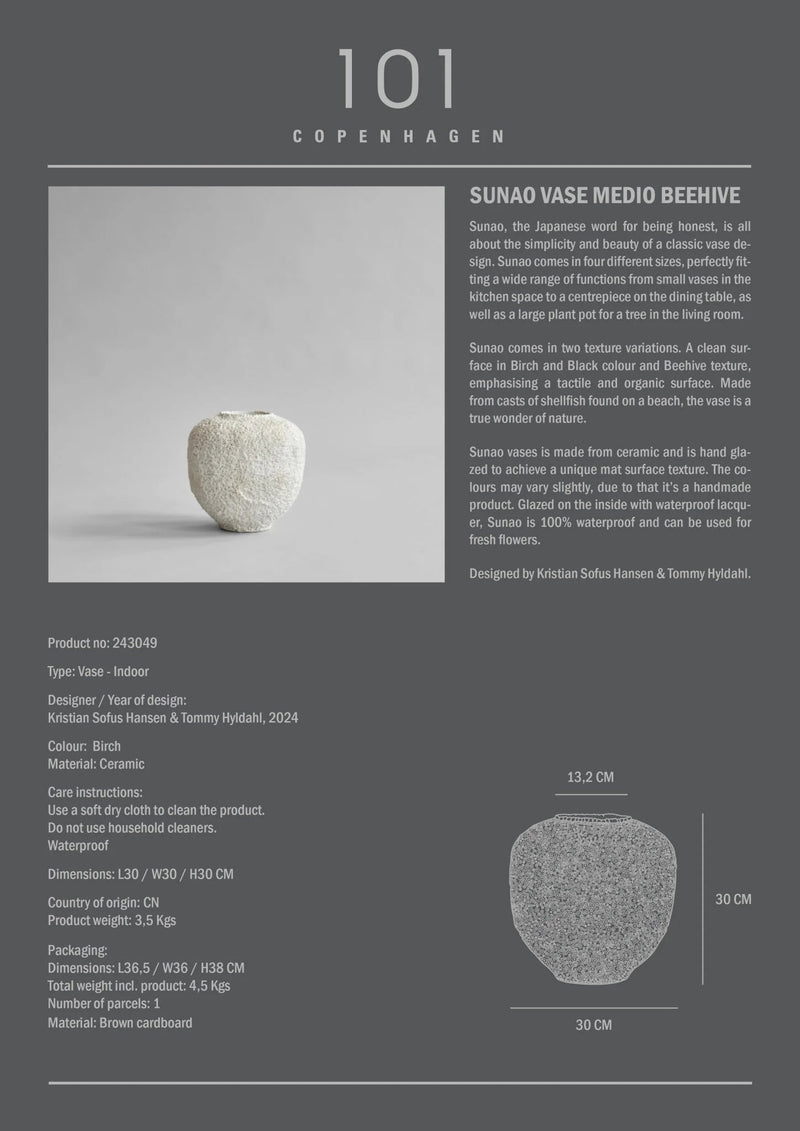 Sunao Vase - 101 Copenhagen Vases - Big - Birch - HORNE