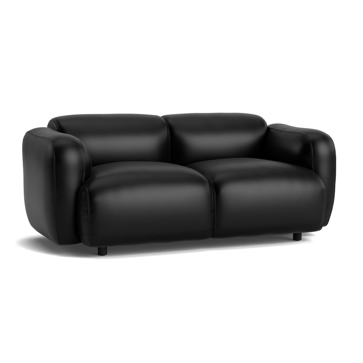 Swell Sofa 2-Seater - Normann Copenhagen Modular Sofas - Ultra Leather - 41599 Black - HORNE