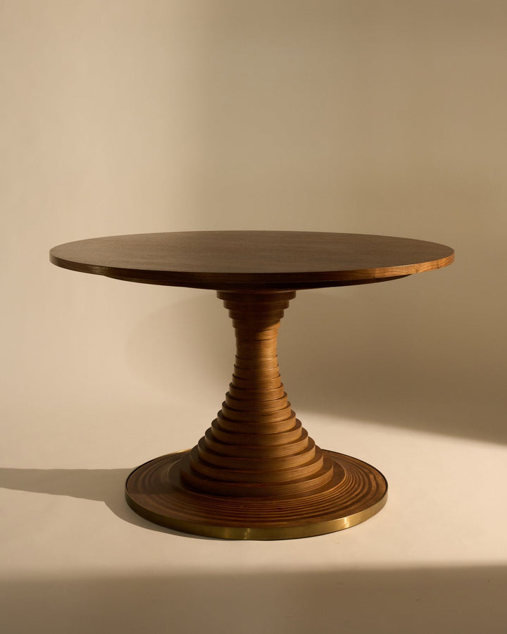Tavolo a Dischi Dining Table - Round - Gubi Dining Tables - American Walnut High Gloss Lacquered Base - American Walnut High Gloss Lacquered - HORNE