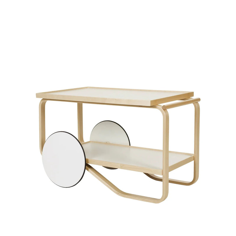 Tea Trolley 901 - Artek Trolleys + Carts - White Laminate Shelves - HORNE