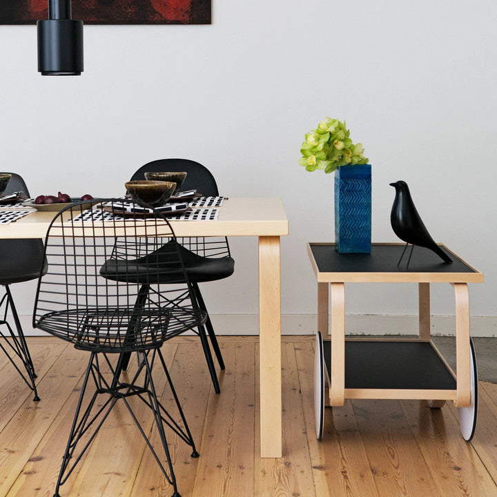 Tea Trolley 901 - Artek Trolleys + Carts - Black Linoleum Shelves - HORNE