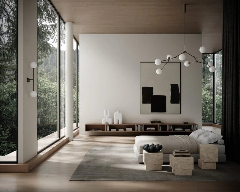 Temple Coffee Table - 101 Copenhagen Coffee Tables - Tall - Chrome / Limestone - HORNE