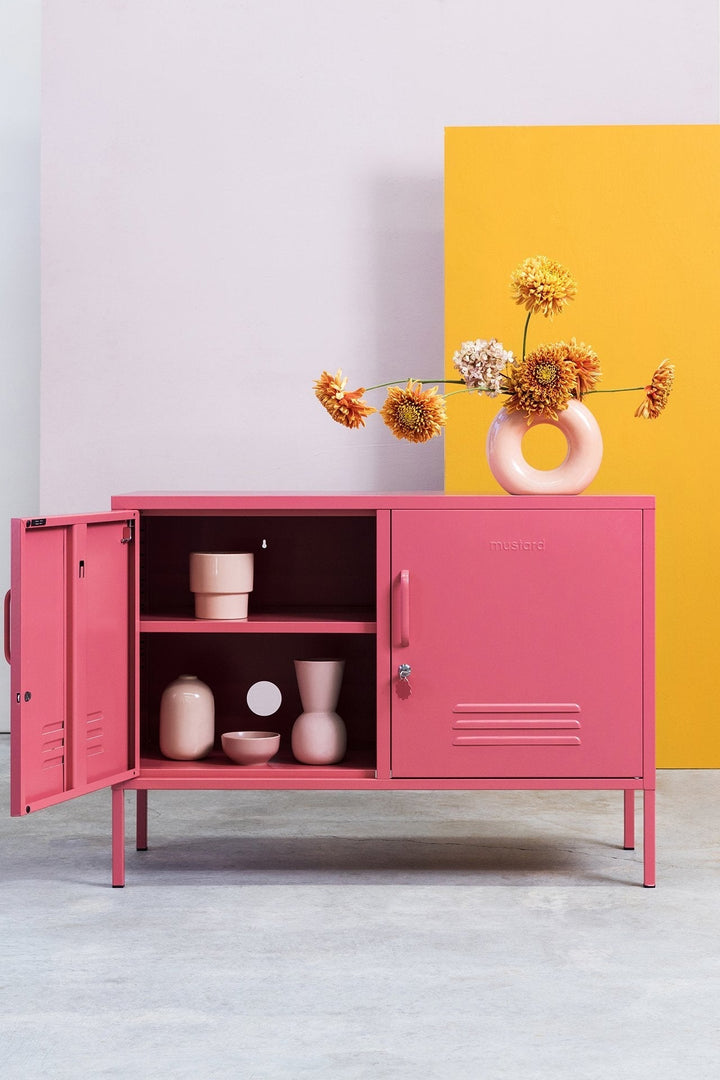 The Lowdown Cabinet - Mustard Made US Storage + Organization - Blush - HORNE