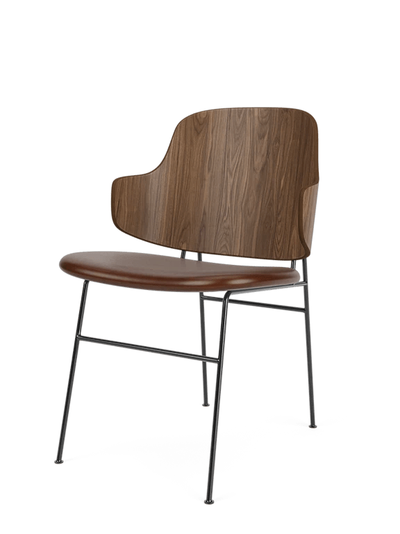 The Penguin Dining Chair - Seat Upholstered - Audo Copenhagen Chairs - Walnut - Audo Bouclé 02 - HORNE