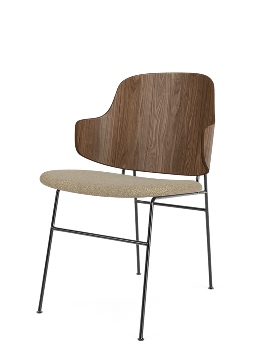 The Penguin Dining Chair - Seat Upholstered - Audo Copenhagen Chairs - Walnut - Audo Bouclé 02 - HORNE