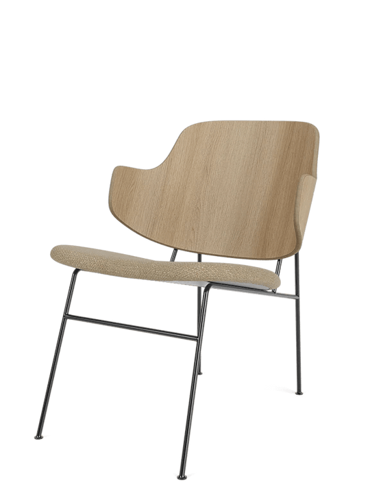 The Penguin Lounge Chair - Seat Upholstered - Audo Copenhagen Chairs - Natural Oak - Audo Bouclé 02 - HORNE