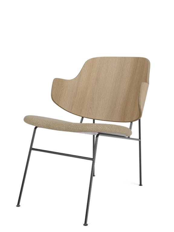 The Penguin Lounge Chair - Seat Upholstered - Audo Copenhagen Chairs - Walnut - Audo Bouclé 02 - HORNE