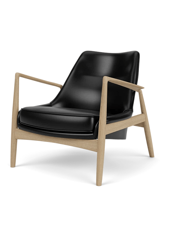 The Seal Lounge Chair - Low Back - Audo Copenhagen Chairs - Natural Oak - Dakar Leather - 0329 Brown - HORNE