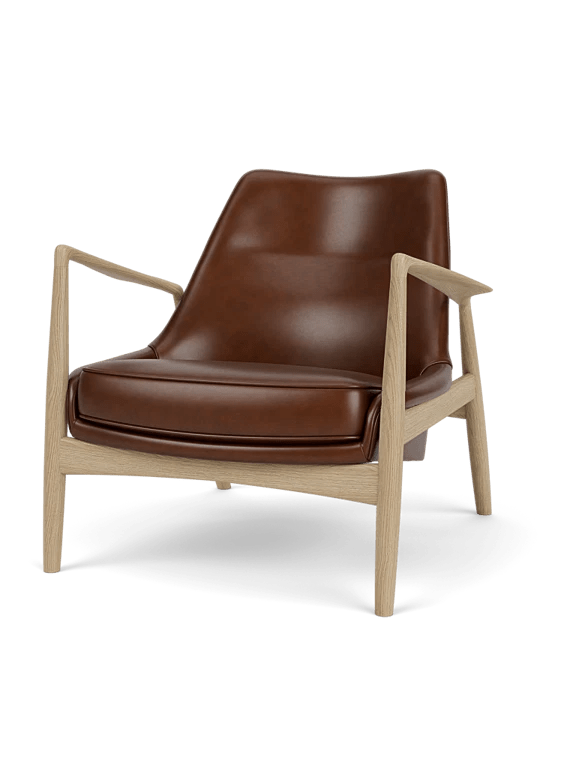 The Seal Lounge Chair - Low Back - Audo Copenhagen Chairs - Natural Oak - Dakar Leather - 0329 Brown - HORNE