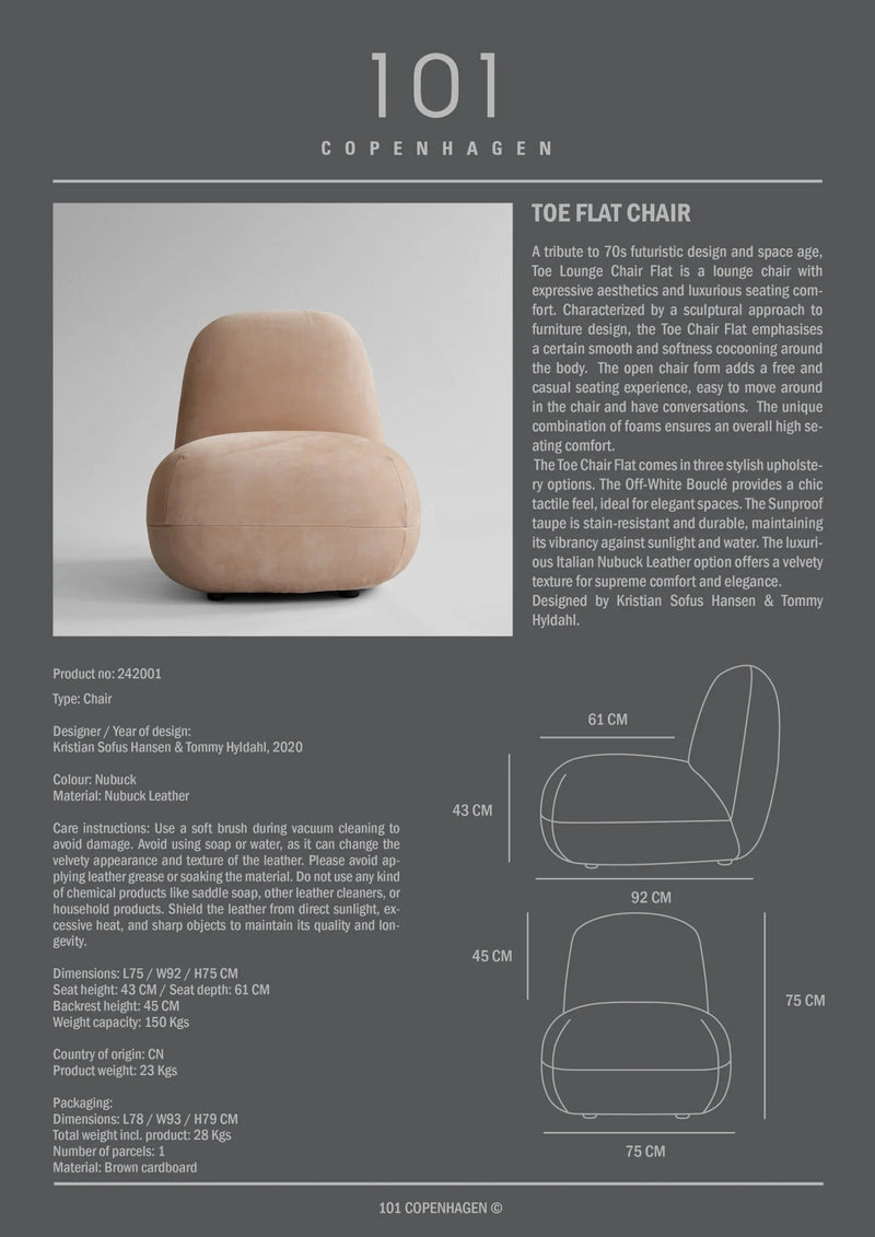 Toe Chair - Flat - 101 Copenhagen Chairs - Warm Ash (C142) - HORNE